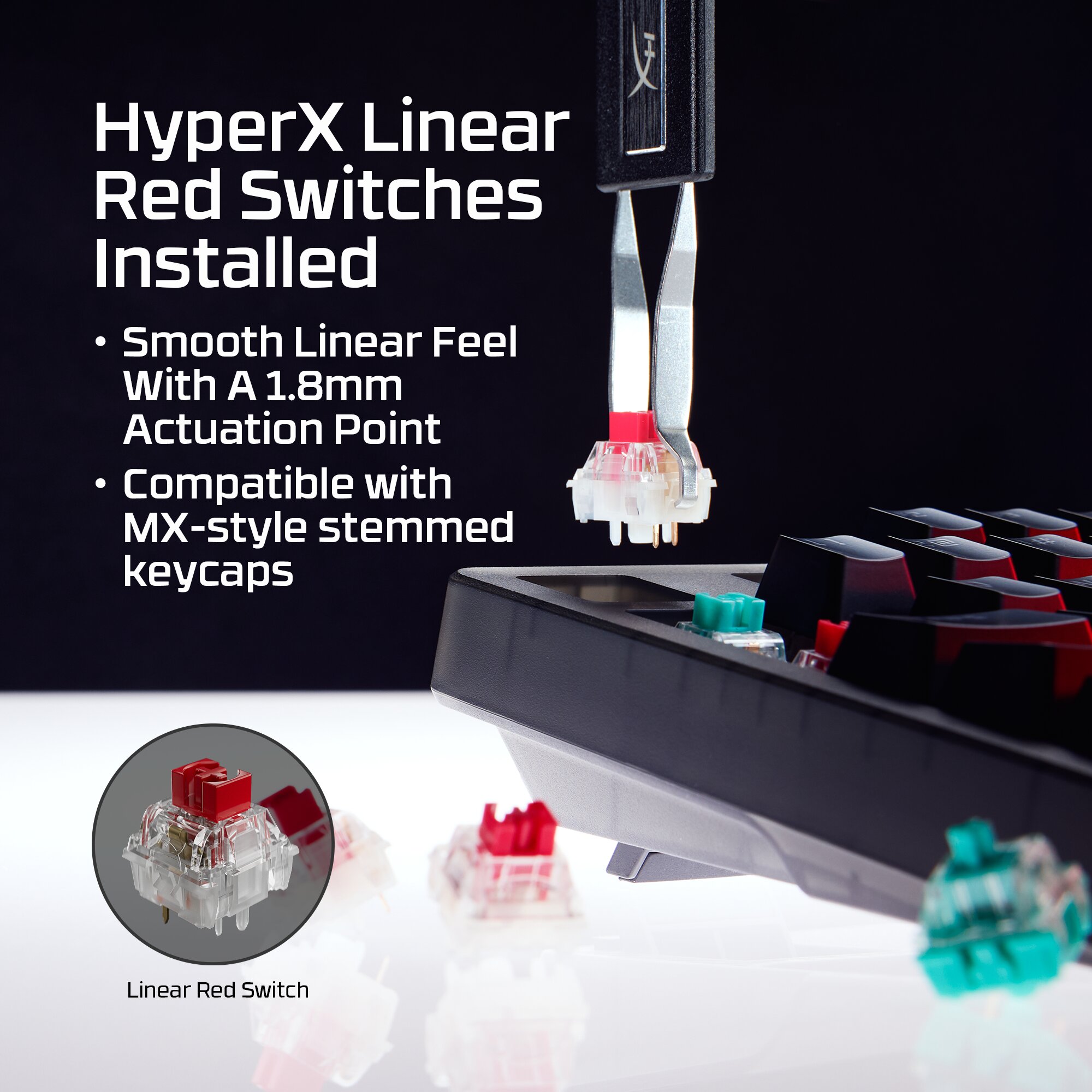 Teclado HyperX Origins 2 1800 Gaming RGB PT Red Linear Switches 9