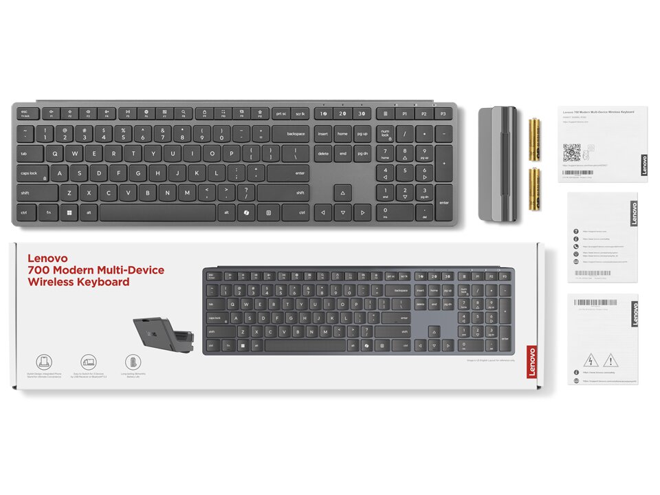Teclado Lenovo 700 Modern Multi-Device Wireless Português Luna Grey-6