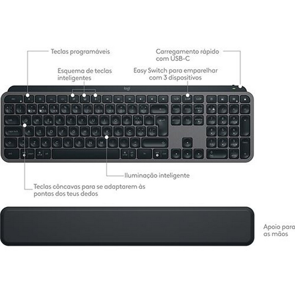 Teclado MX Keys S + Rato MX Master 3S Logitech - Preto 2