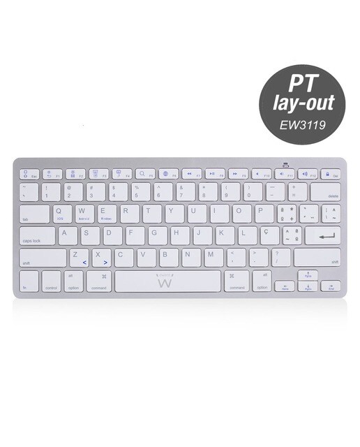 Imagem 0 de Teclado EWENT Bluetooth Universal iOS/Android/Windows - Prateado