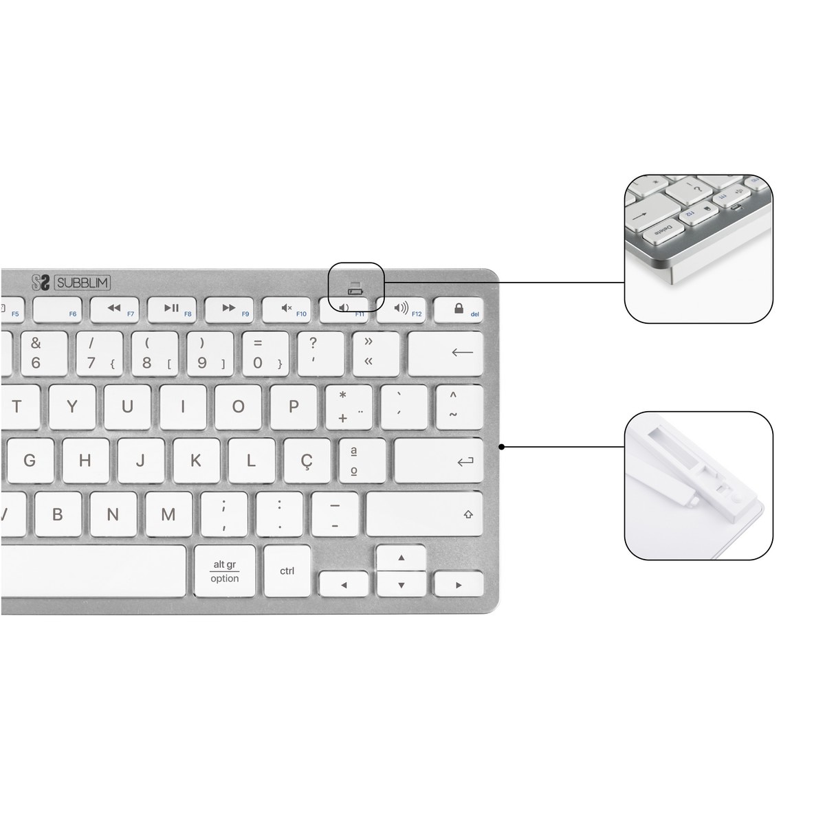 Pack de Rato sem Fios e Teclado PT OCO015 Sublim - Prata 6
