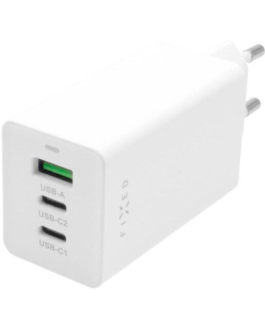 Imagem 0 de Carregador Viagem FIXED 65w GaN 2xUSB-C+USB - Branco