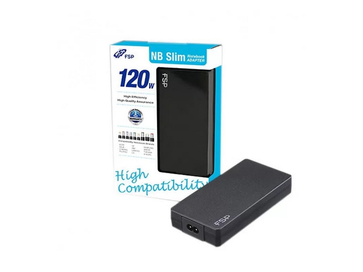 Imagem 0 de Carregador FSP Laptop Adaptador e Transformador FSP NB Slim Pro 120W 19V/6.32A 9P +88% - Preto