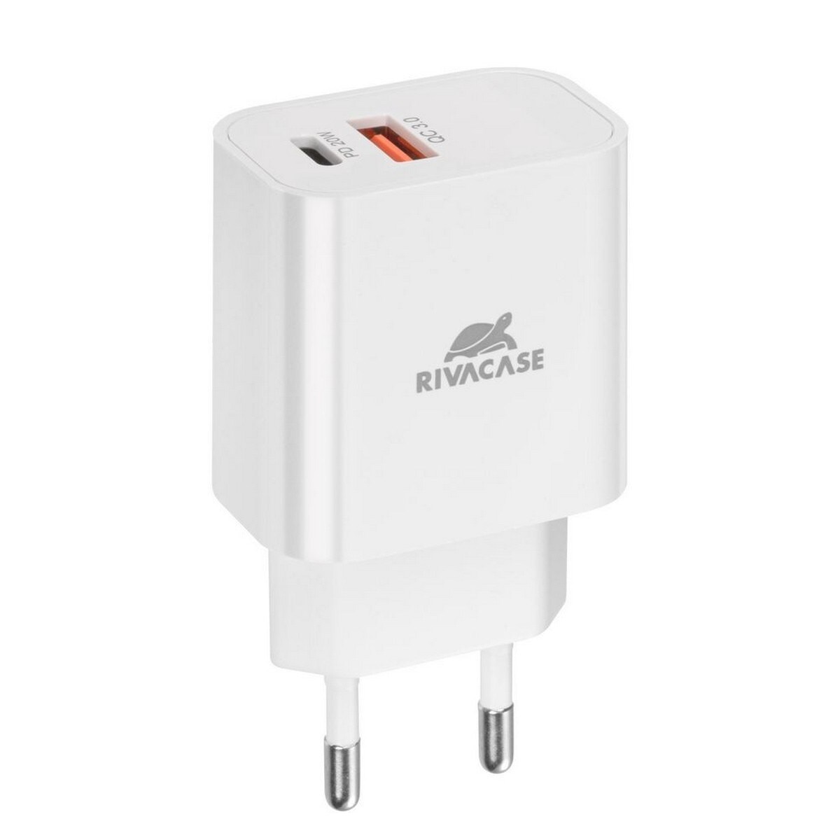 Carregador Rivacase PD20W + QC3.0, USB-A + USB-C com Cabo USB-C para Lighting - Branco 6
