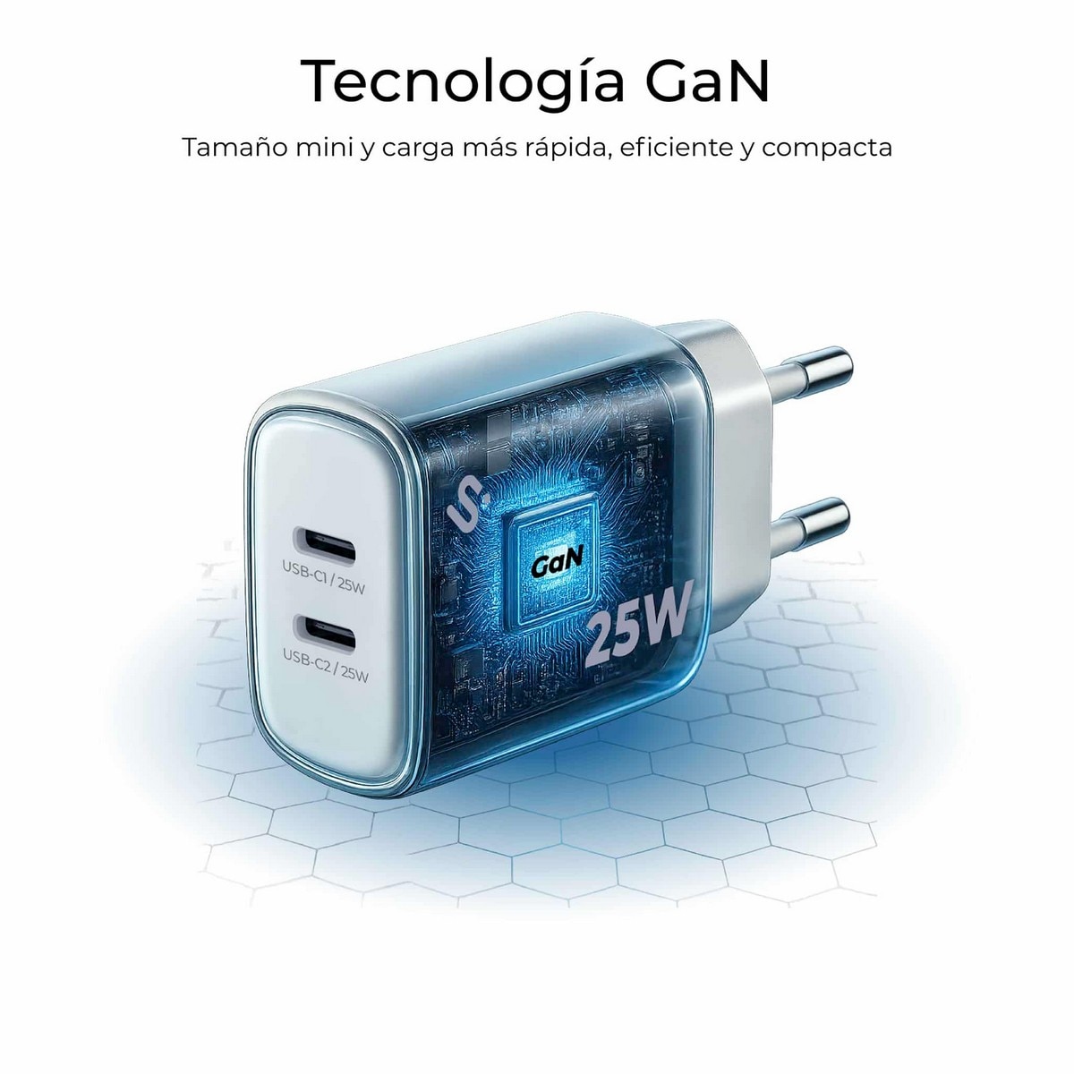 Carregador Subblim GaN 25W Dupla USB-C Branco-2