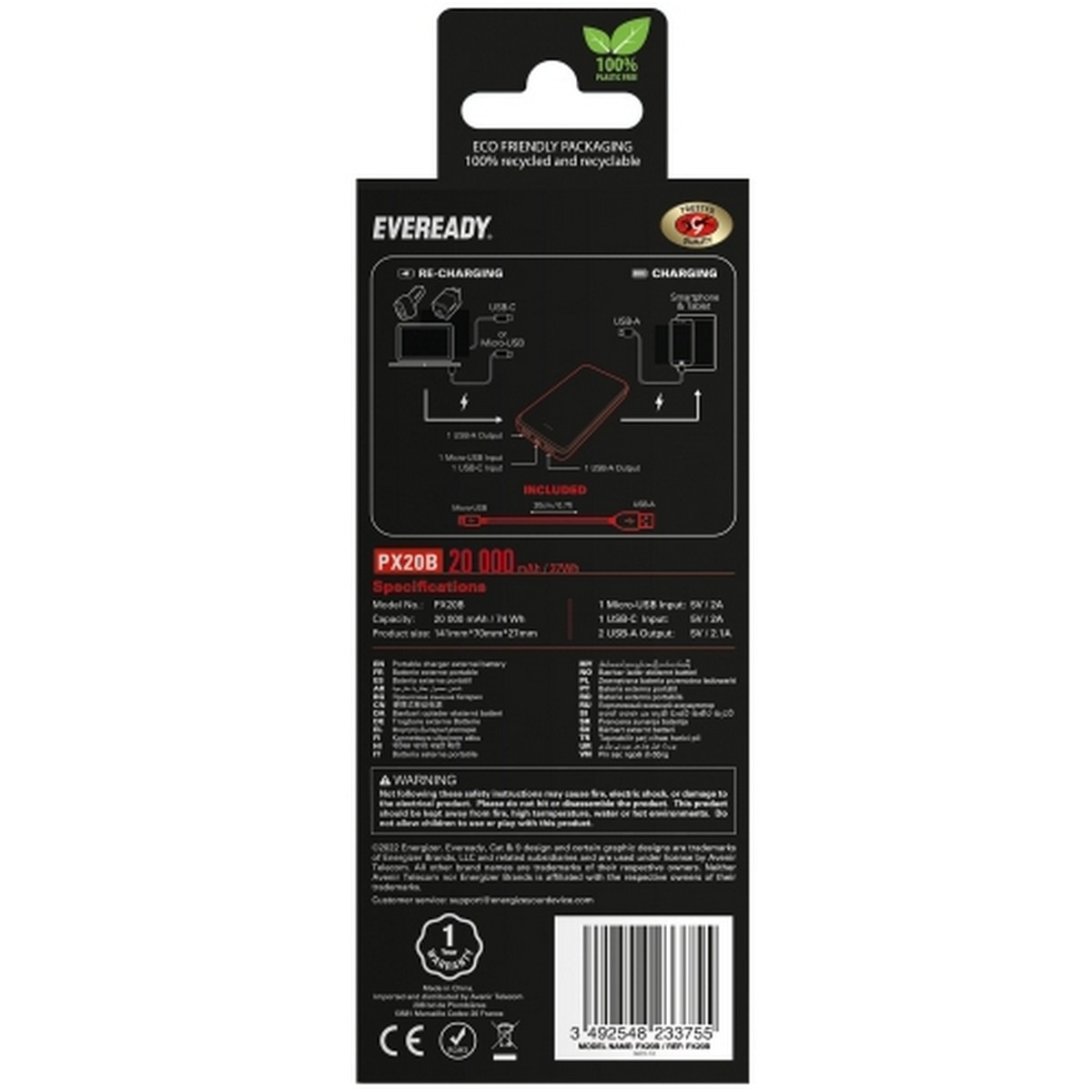 Powerbank Eveready 20.000mAh Preto-3