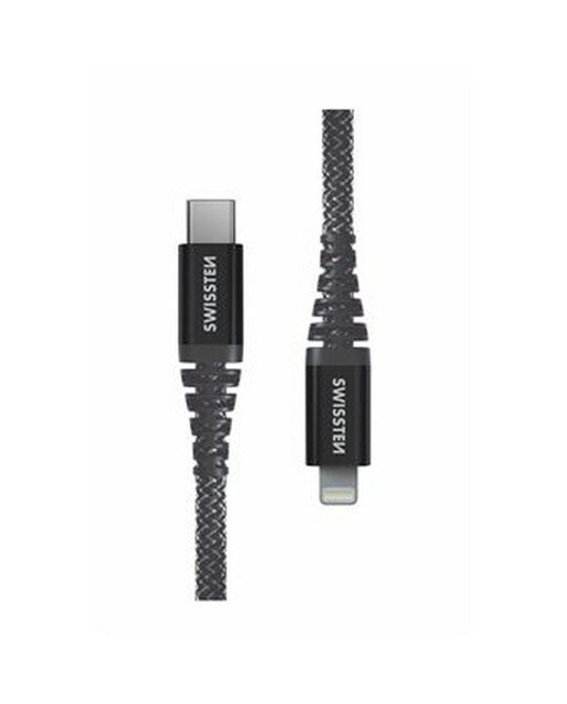 Imagem 0 de Cabo Swissten Kevlar USB-C - Lightning, 1.5 m - Antracite