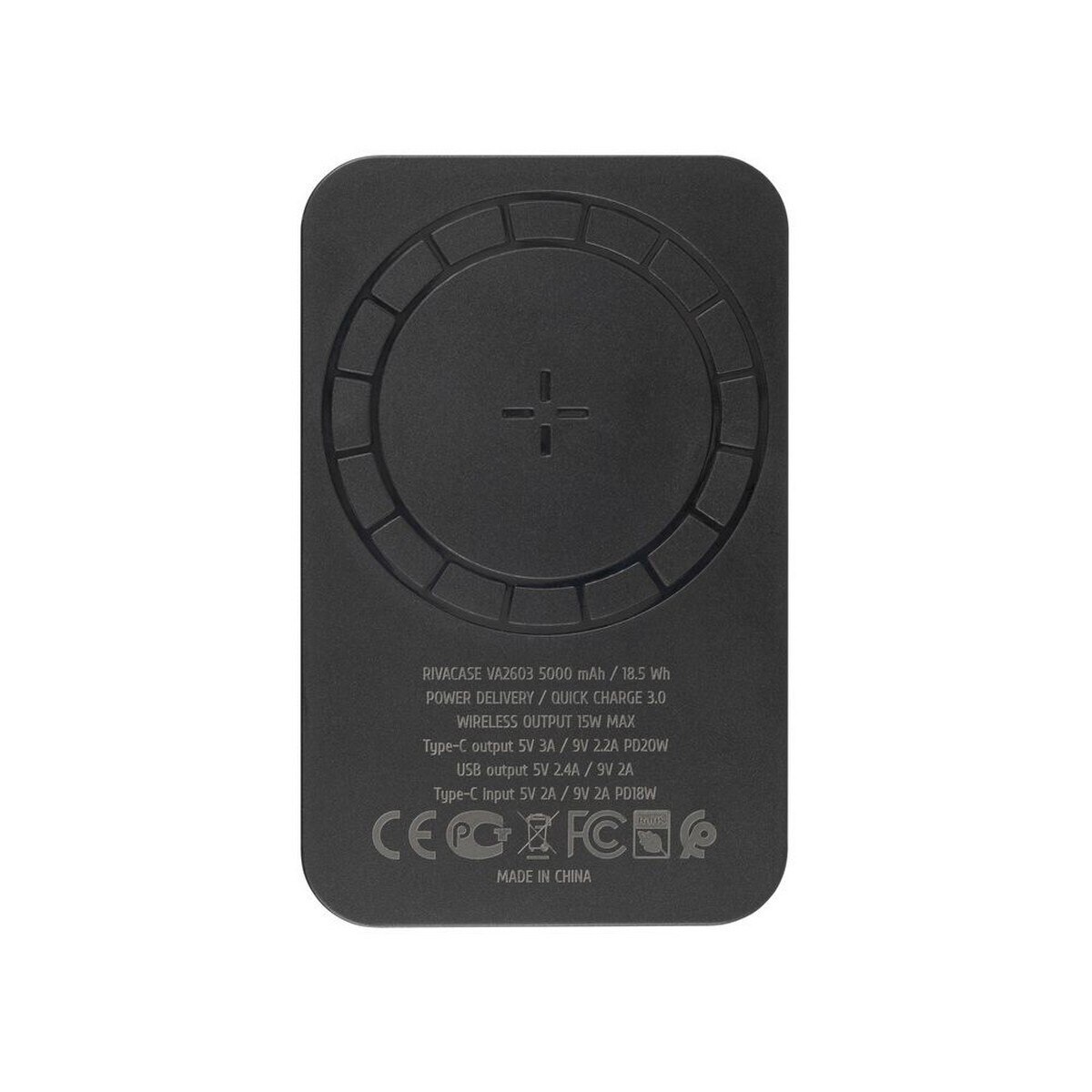 Powerbank Rivacase com Magsafe Qi Wireless 15W + QC/PD20W 2