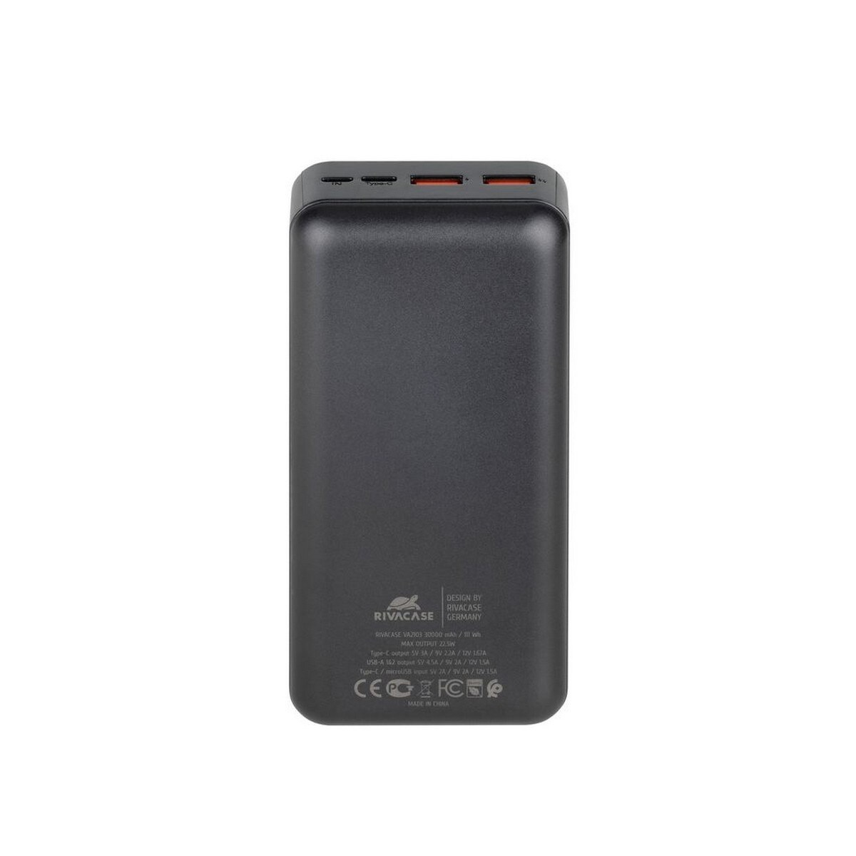 Powerbank Rivacase 30000 mAH 22,5W - Preto 2
