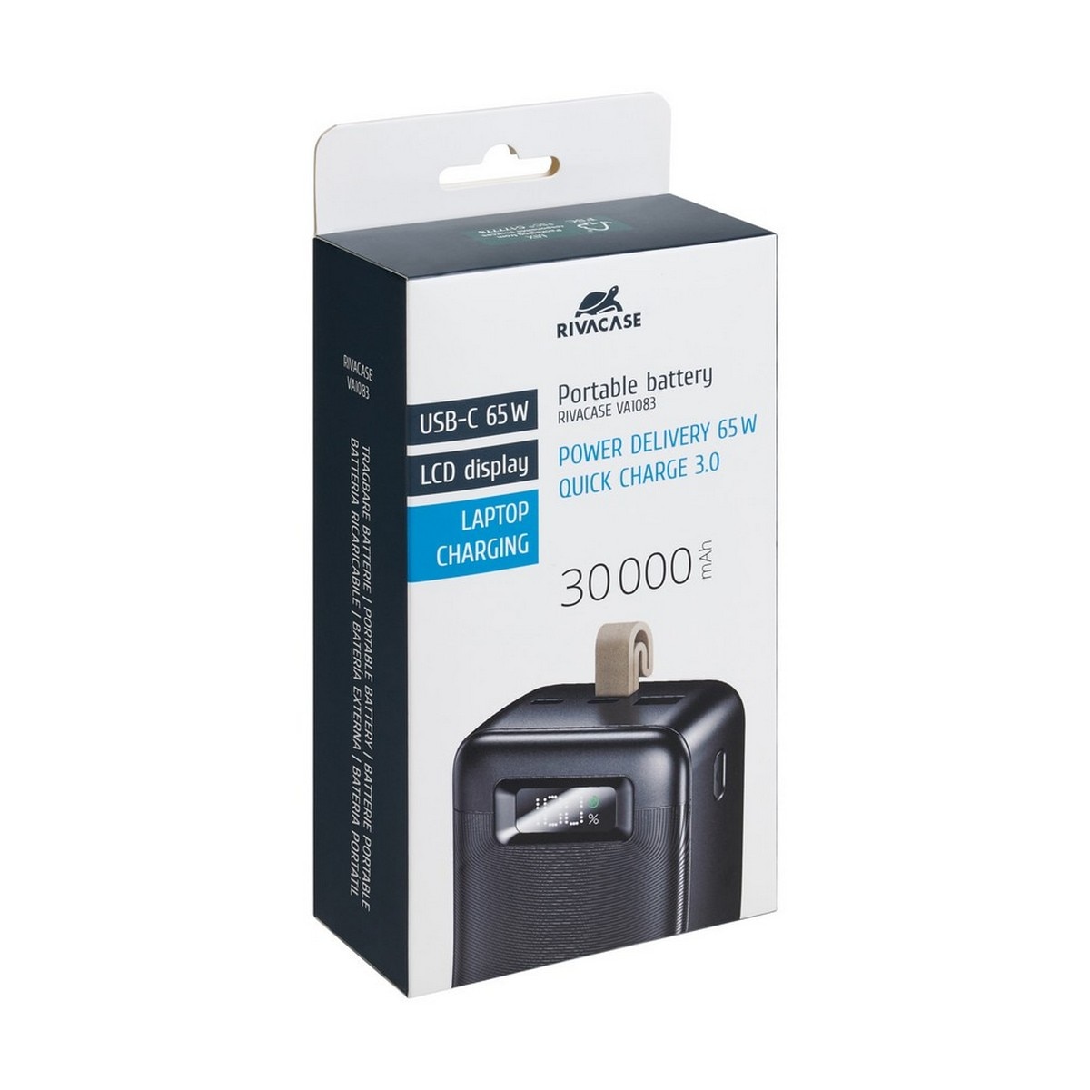 Powerbank Rivacase 30.000mAh - 65W Laptop Charger - Preto Preto-13