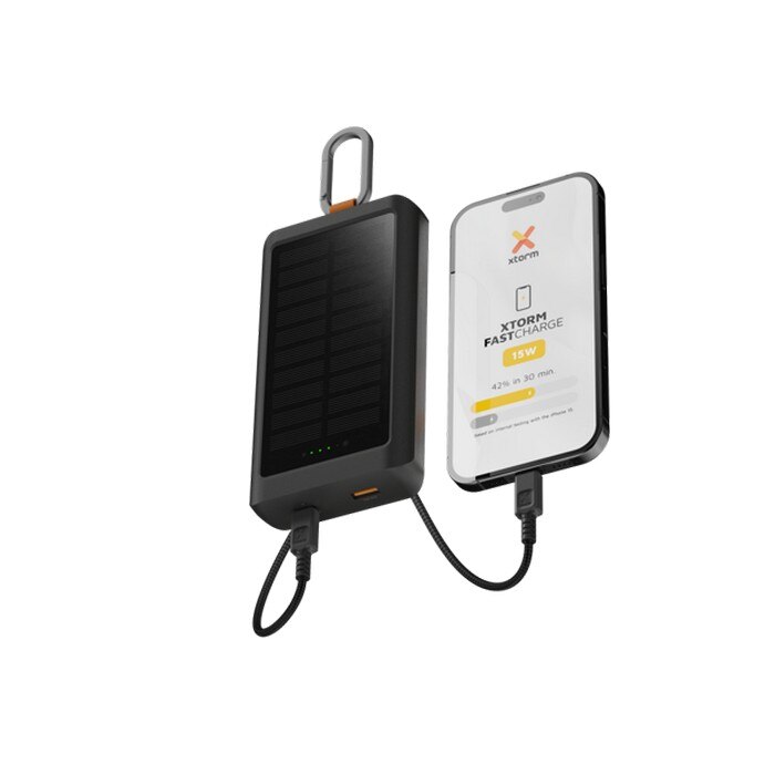 Powerbank Xtorm 15W Go2 10000 mAh Solar e Corrente - Preto Carvão Black-8