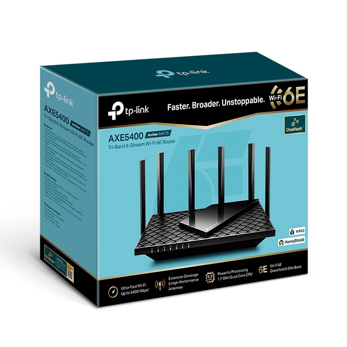 Router TP-Link Archer AXE75 AXE5400 Tri-Band Gigabit Wi-Fi 6E Preto-7