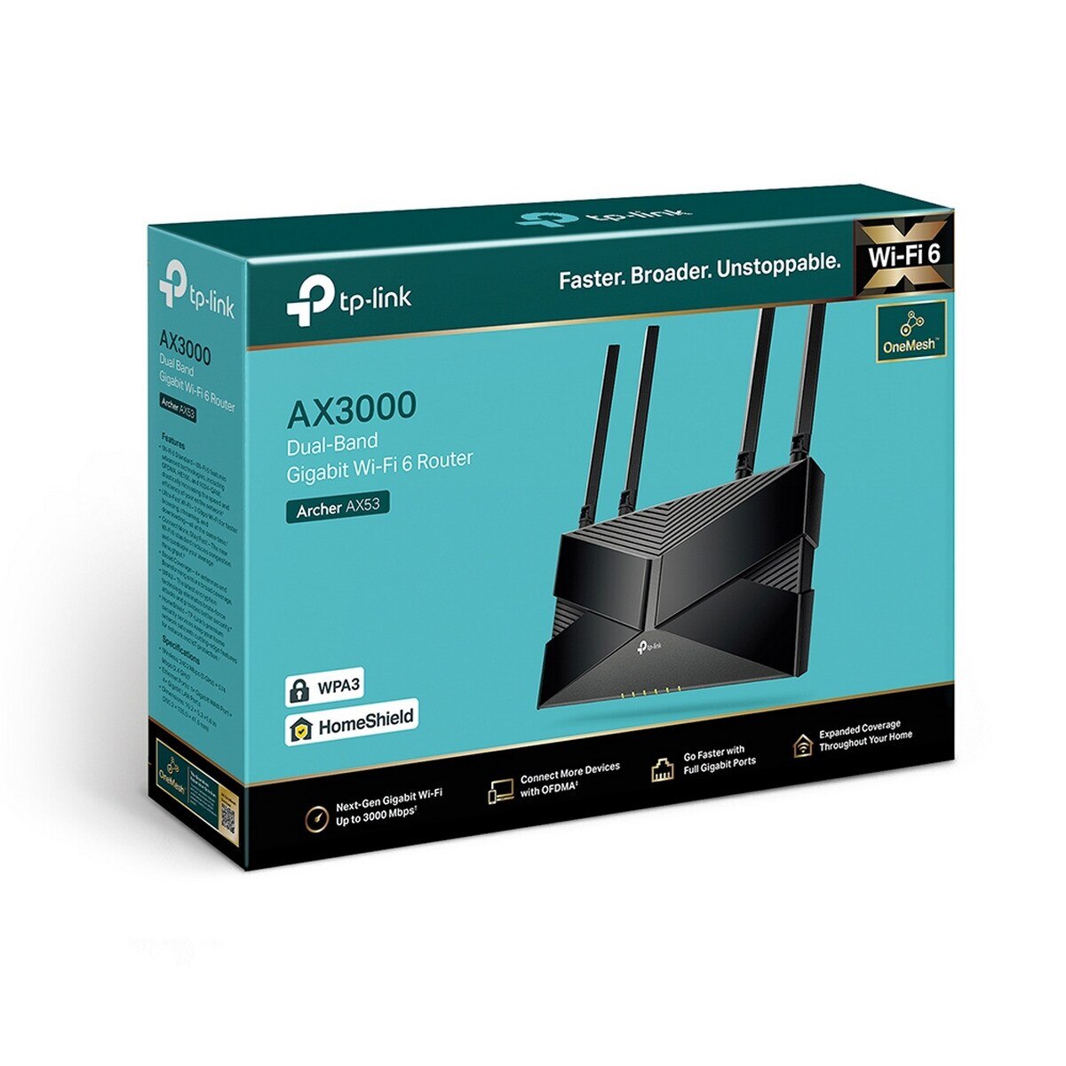 Router TP-Link Archer AX53 AX3000 Dual-Band WiFi 6 Mesh Gigabit Preto-5