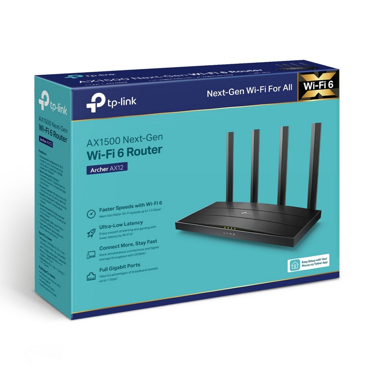 Router TP-Link Archer AX12 AX1500 Dual-Band WiFi 6 Gigabit Preto-6