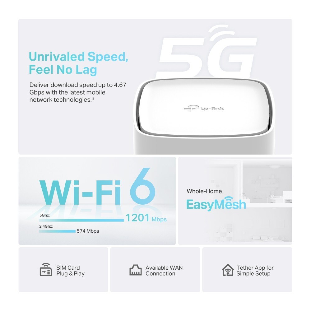 Router Gigabit TP-LINK 5G AX1800 Wireless Dual-Band 4