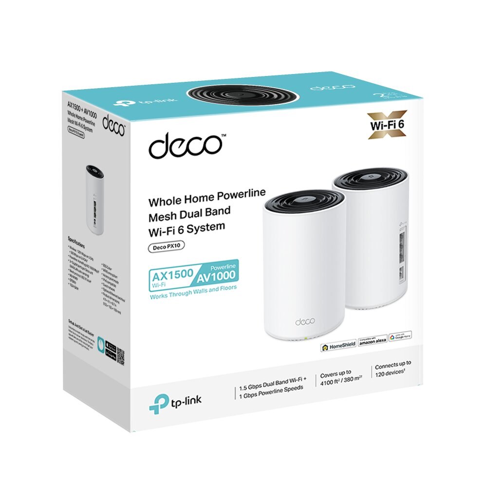 Sistema Wi-Fi TP-Link Deco PX10 AX1500 + AV1000 Whole Home Powerline Mesh WiFi 6 System - Pack 2 5