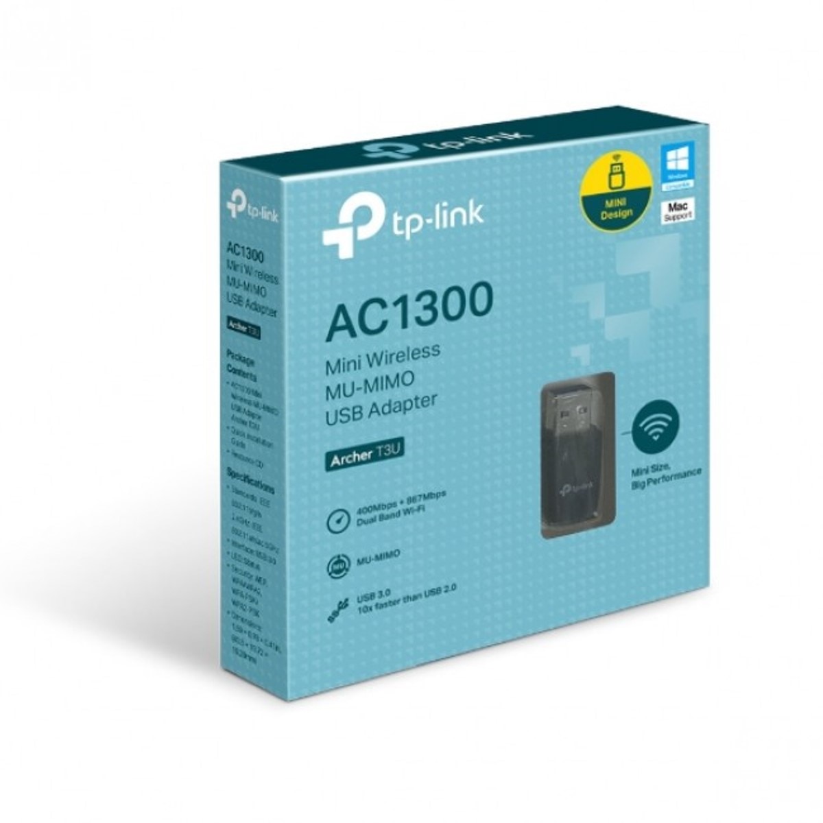 Adaptador USB TP-Link Archer T3U Wi-Fi AC 1300Mbit 2