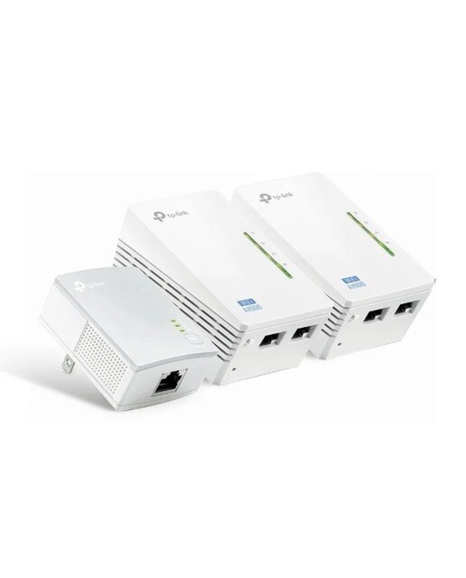 Imagem 0 de Kit Powerline TP-Link WPA4220T Wi-Fi 500Mbit, 3 Uni - Branco