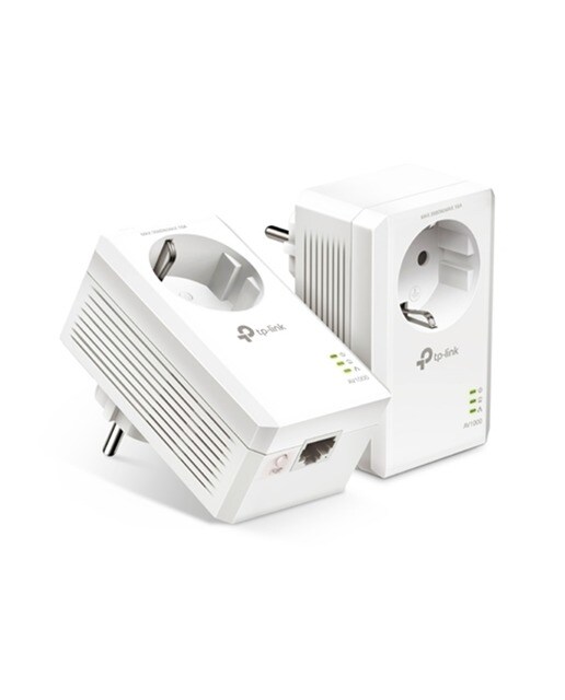 Imagem 0 de Powerline TP-Link AV1000 TL-PA7017P 1 Gigabit Port, 1000Mbps RJ45 c/Pass-Through (2 Uni.) - Branco