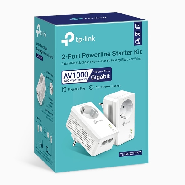 Kit Powerline AV1000 com 2 Portas Gigabit e Tomada Integrada (Pack de 2) 7