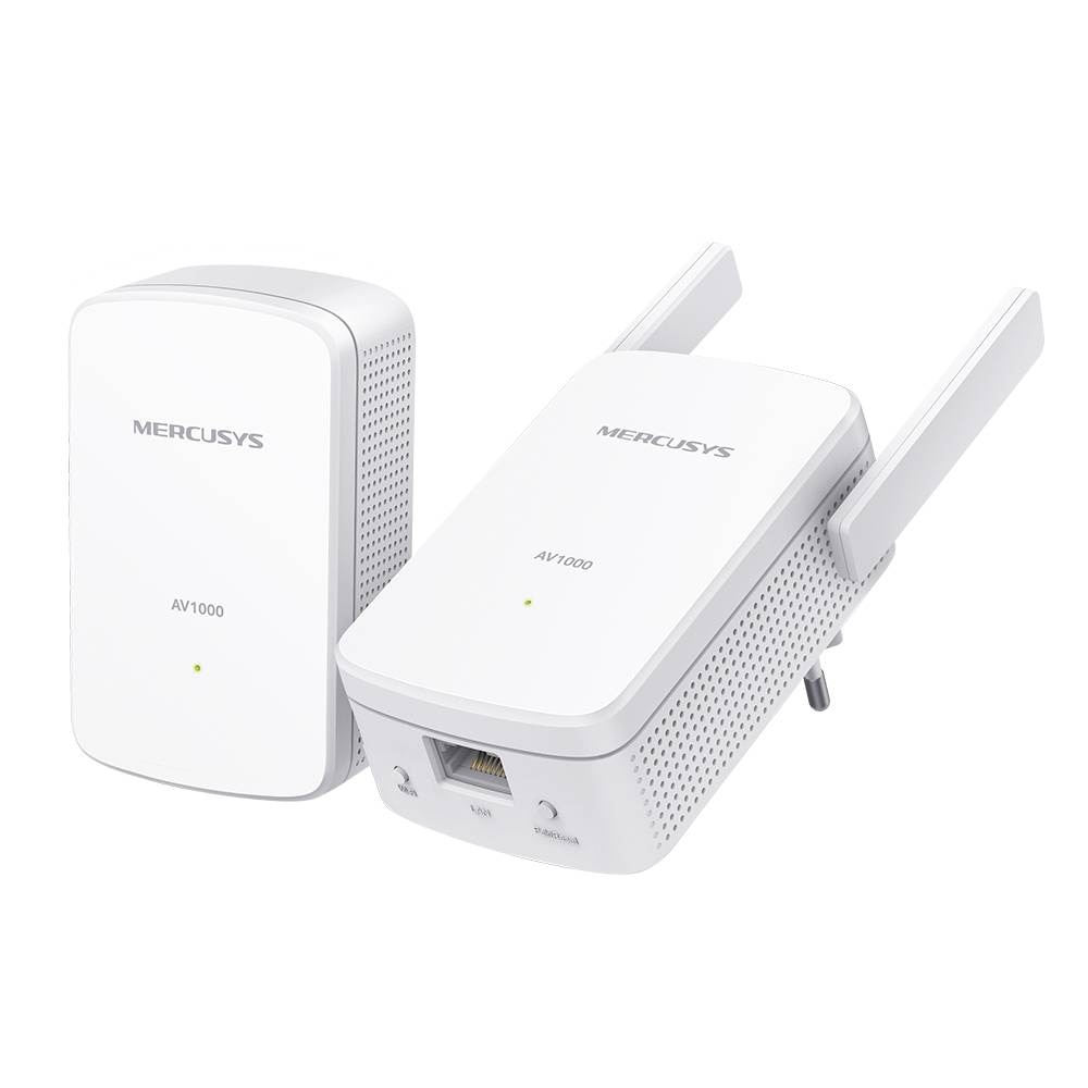 Imagem 0 de Kit Adaptador Powerline Mercusys MP510 KIT AV1000 Homeplug AV2 Gigabit Wi-Fi 300Mbps