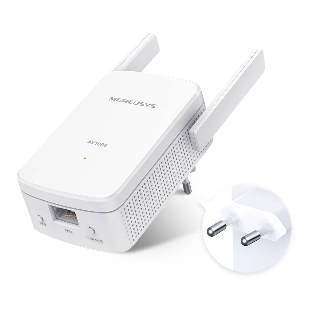 Kit Adaptador Powerline Mercusys MP510 KIT AV1000 Homeplug AV2 Gigabit Wi-Fi 300Mbps 2