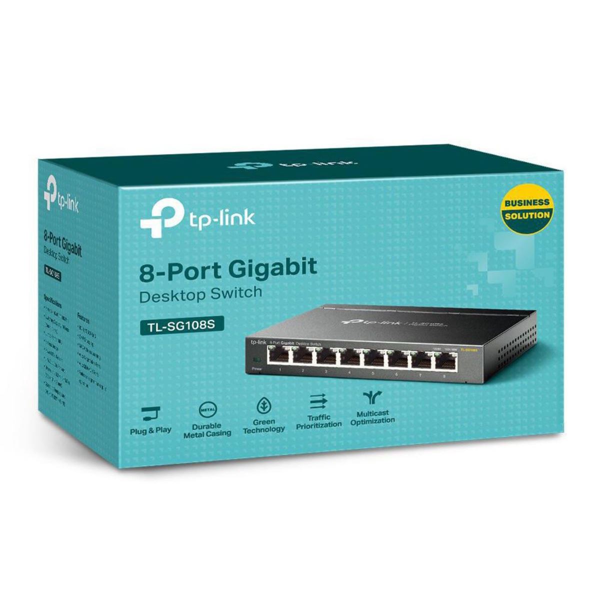 Switch Desktop TP-Link TL-SG108S, 8 portas (10/100/1000 Mbps) - Preto Preto-3