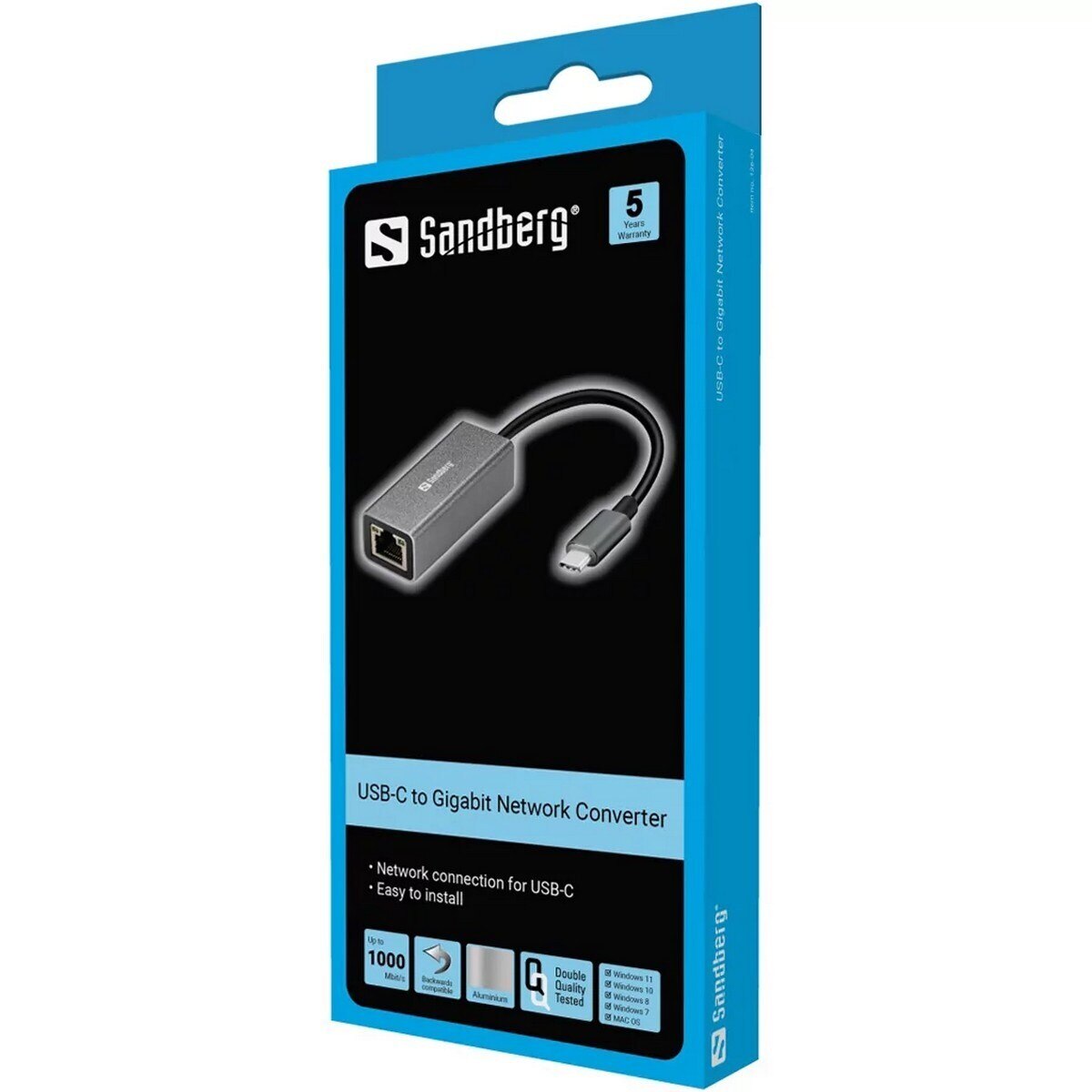 Adaptador Sandberg USB-C para Rede - Alumínio 2