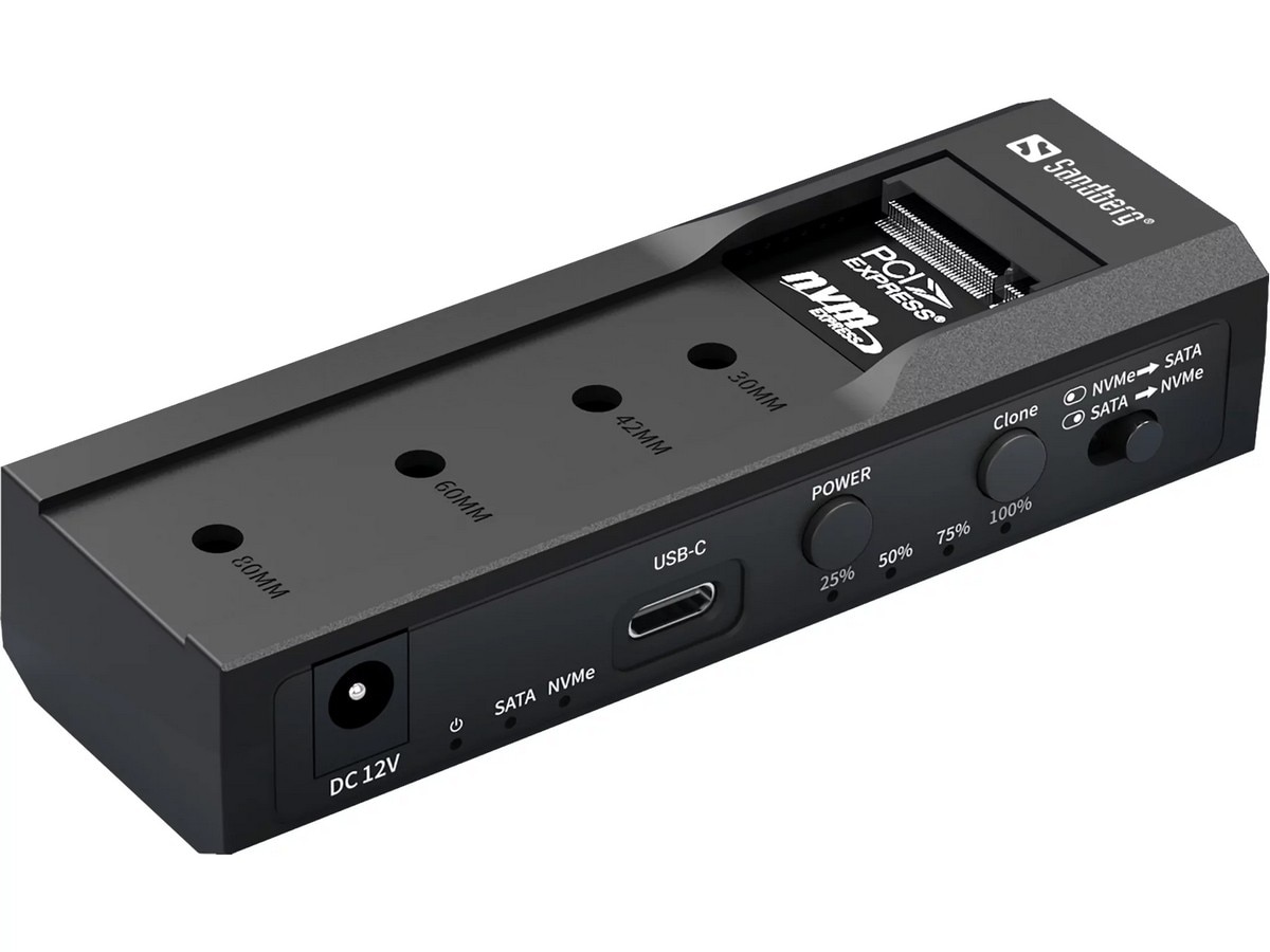 Imagem 0 de Clonador e Base de Ligação Sandberg USB 3.2 para M2 + NVMe + SATA