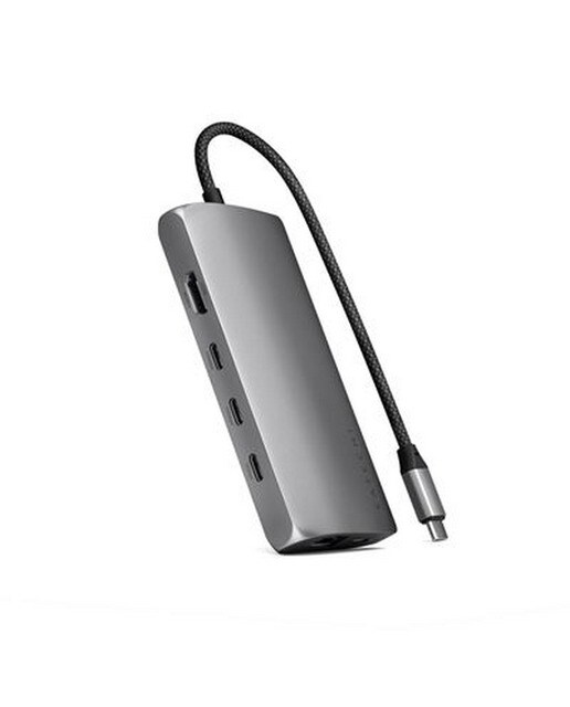 Adaptador Satechi USB-C Multiportas 8K com Ethernet V3 - Cinzento Sideral 1
