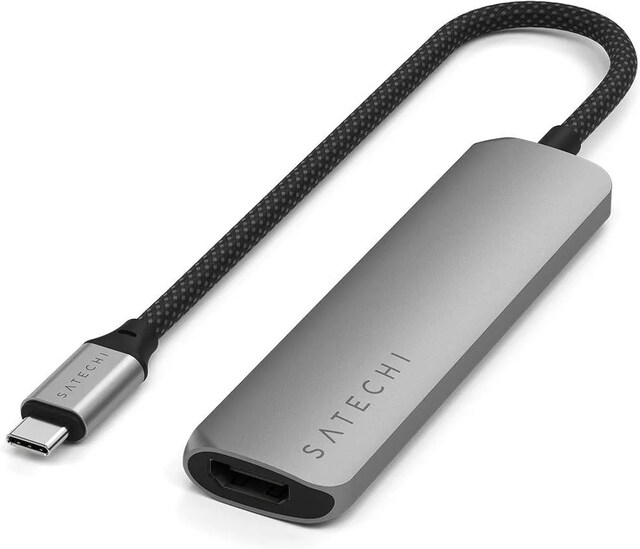 Imagem 0 de Hub Multiportas Satechi 4 em 1 USB-C Slim - Cinzento