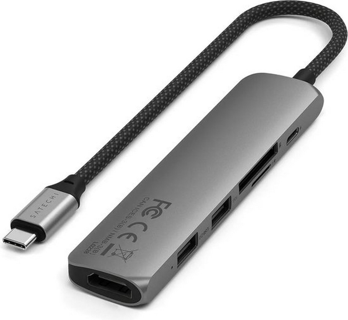 Hub Multiportas Satechi 6 em 1 USB-C Slim 10000 Mbit/s - Cinzento 2
