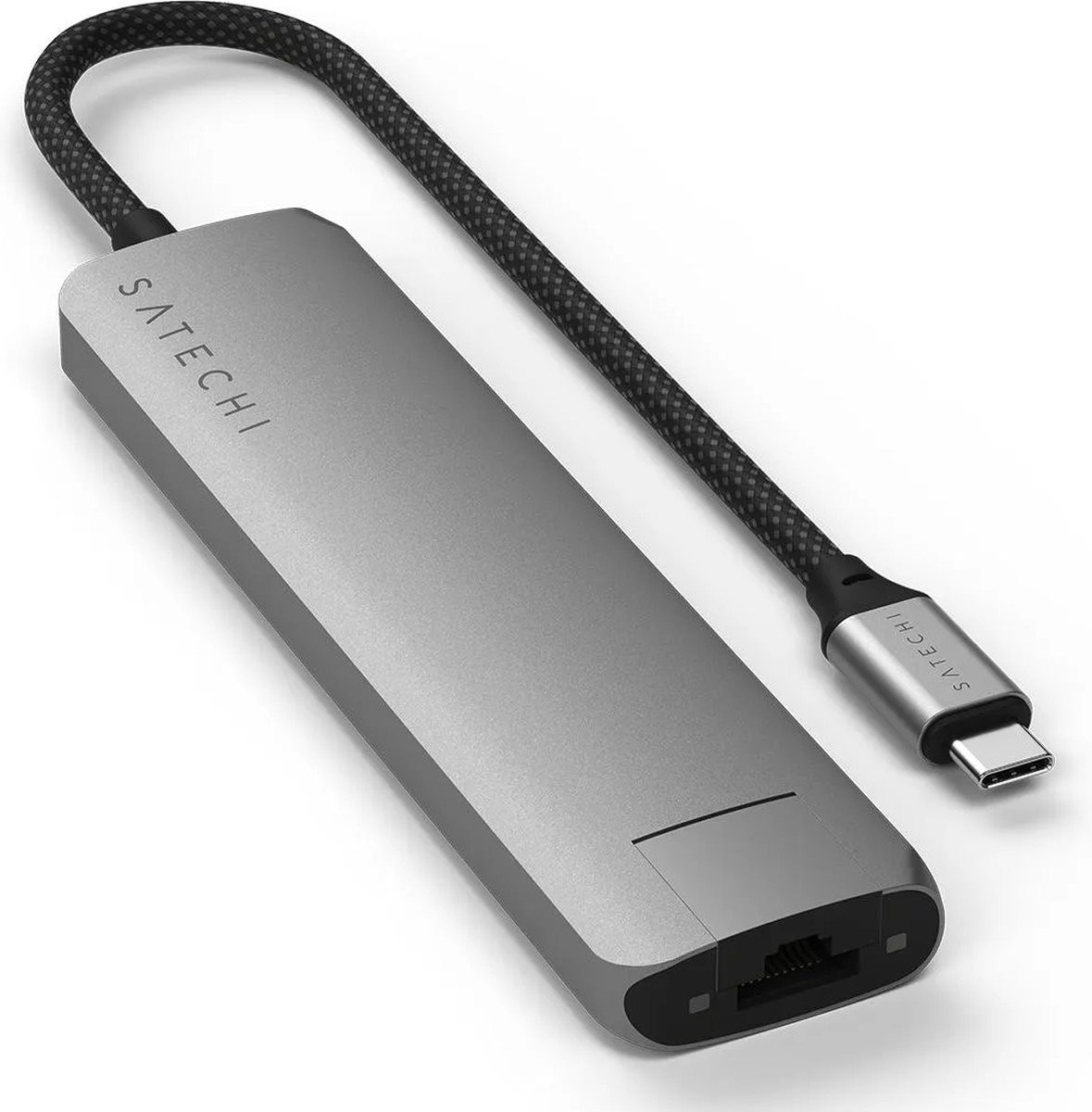 Hub Multiportas Satechi 7 em 1 USB-C Slim com Ethernet - Cinzento 2
