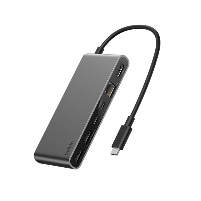 Hub Belkin USB-C de 8 Portas com Ethernet 2,5 Gb - Cinzento Cinzento-2