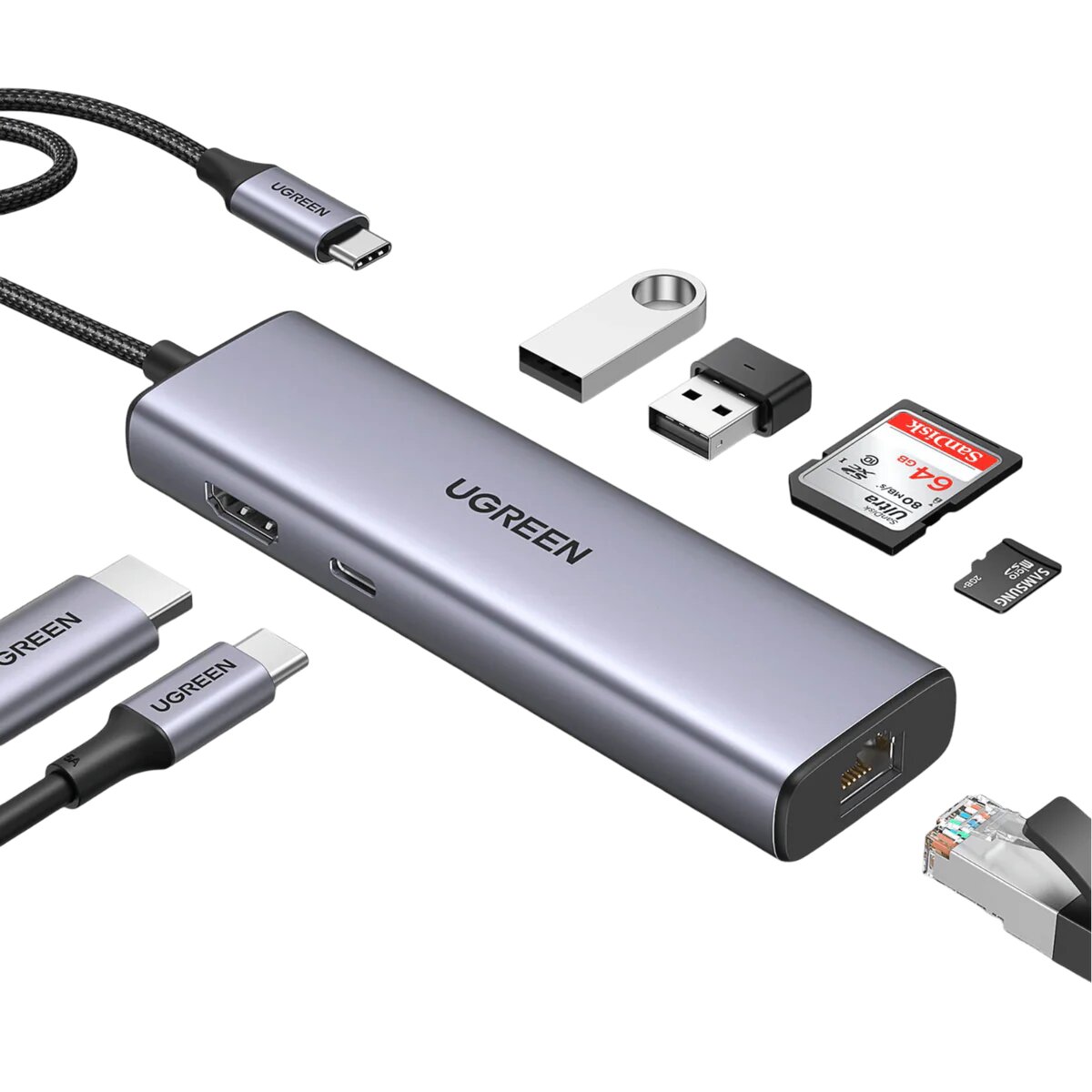 Imagem 0 de Base de Ligação Ugreen Hub USB?C 7 em 1