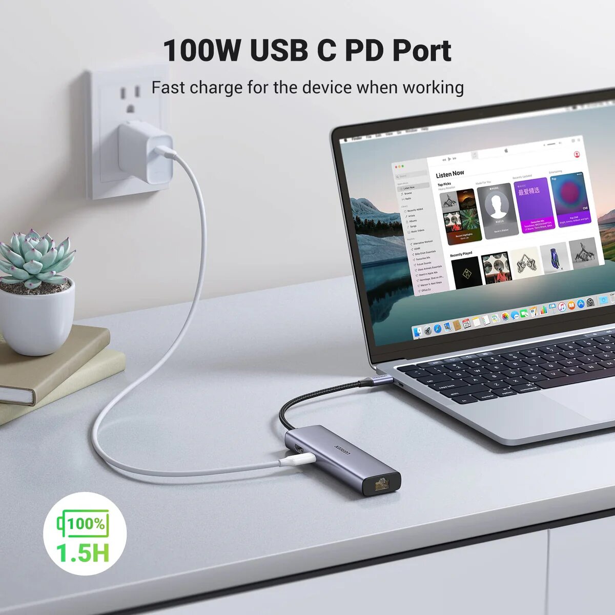 Base de Ligação Ugreen Hub USB?C 7 em 1 2