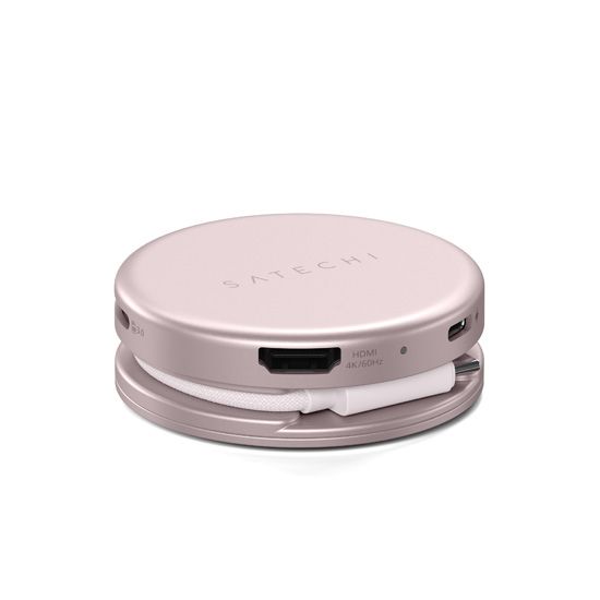 Adaptador Satechi OntheGo 5 em 1 Multiportas - Rosa Blush Blush-5