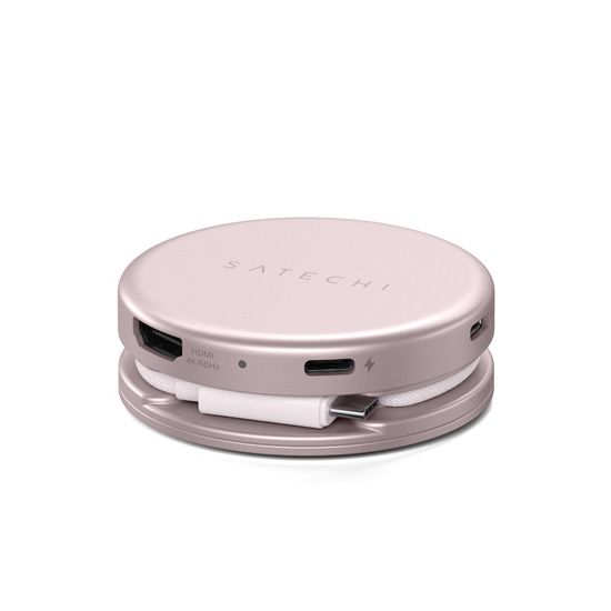 Adaptador Satechi OntheGo 5 em 1 Multiportas - Rosa Blush Blush-6
