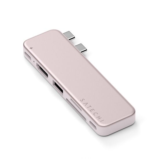 Hub Satechi USB?C 6 em 1 para Surface e MacBook Neo - Rosa Blush Blush-2
