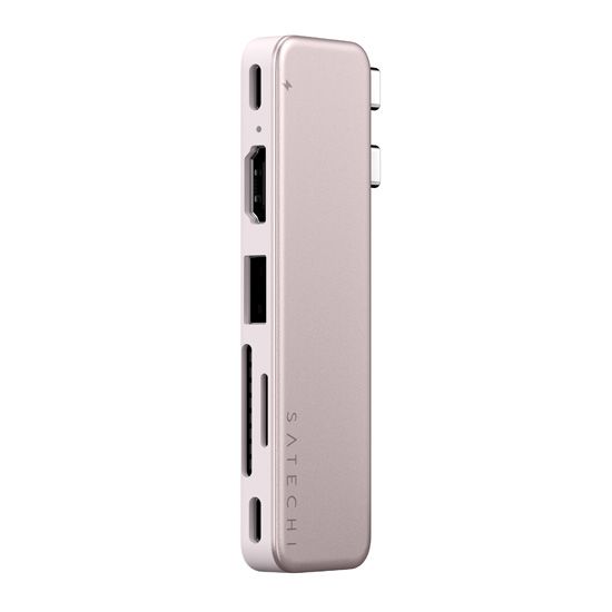 Hub Satechi USB?C 6 em 1 para Surface e MacBook Neo - Rosa Blush Blush-3