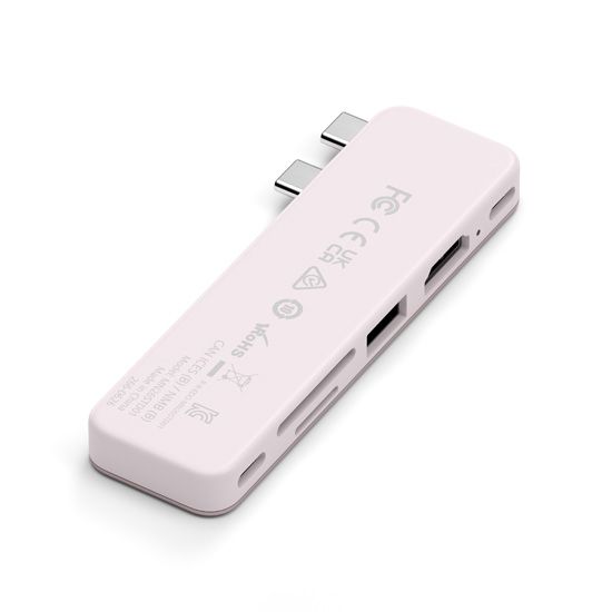 Hub Satechi USB?C 6 em 1 para Surface e MacBook Neo - Rosa Blush Blush-5
