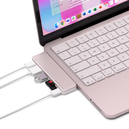 Hub Satechi USB?C 6 em 1 para Surface e MacBook Neo - Rosa Blush Blush-6