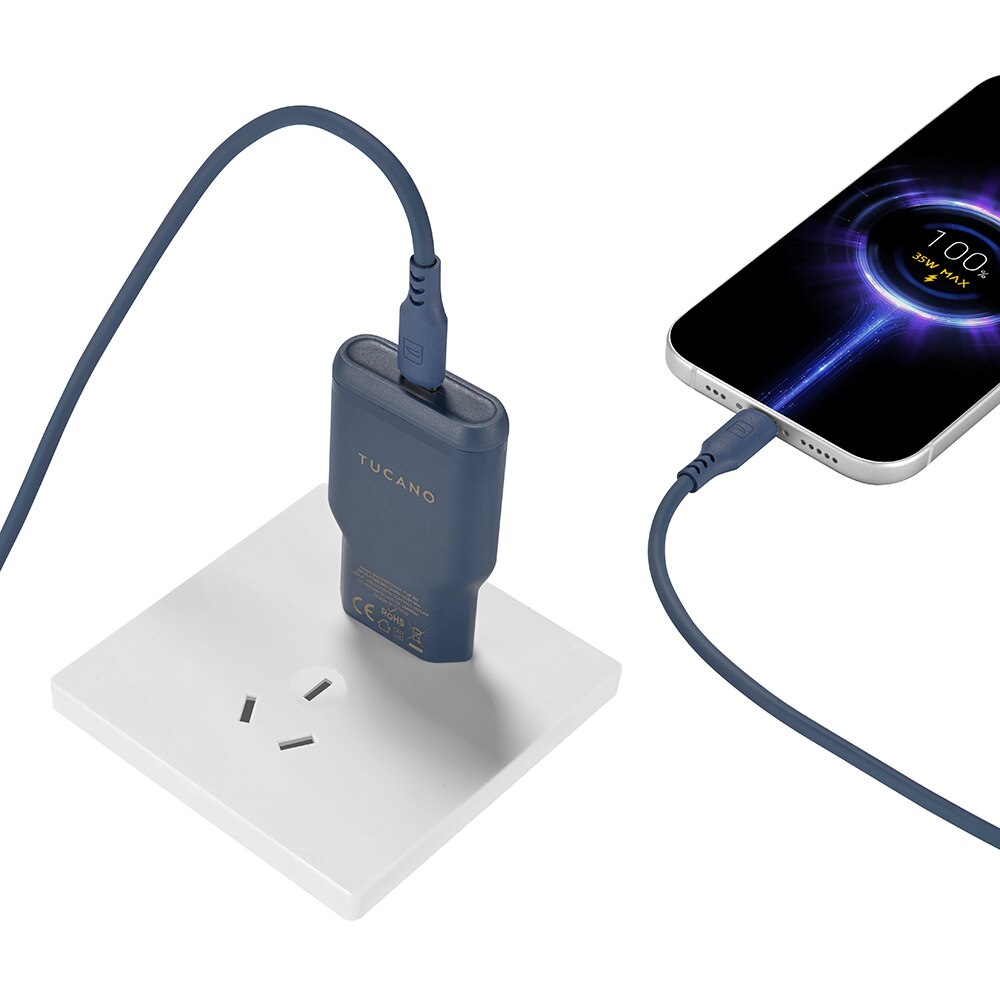 Carregador Parede Tucano - Power Kit GaN 35W + Cabo USB-C - Indigo Índigo-5