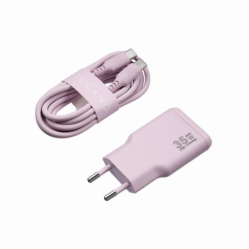 Carregador Parede Tucano - Power Kit GaN 35W + Cabo USB-C - Blush Blush-1
