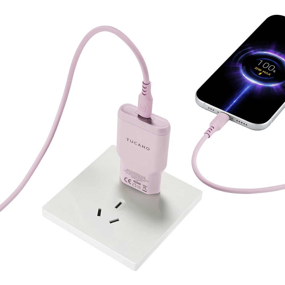 Carregador Parede Tucano - Power Kit GaN 35W + Cabo USB-C - Blush Blush-5