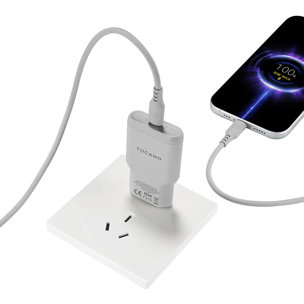 Carregador Parede Tucano - Power Kit GaN 35W + Cabo USB-C - Silver Silver-5