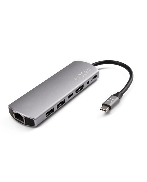 Adaptador FIXED HUB 7IN1 Aluminio com Interface USB-C. RJAU, Tablets 1