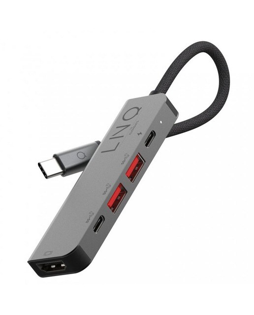 Imagem 0 de Hub Linq 5 em 1 PRO USB-C Multiport - Cinzento