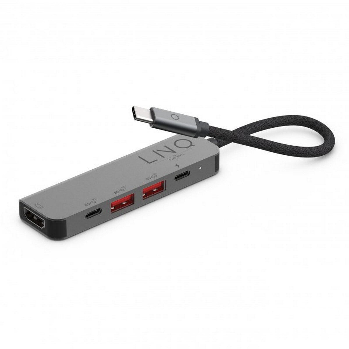 Hub Linq 5 em 1 PRO USB-C Multiport - Cinzento 4