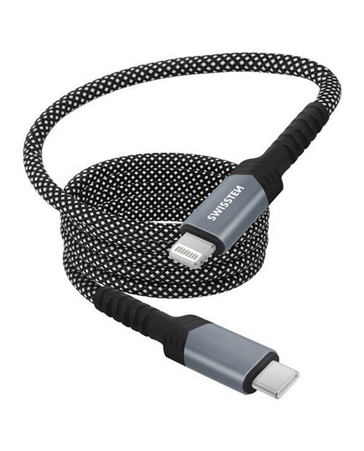 Cabo Magnético Swissten USB-C para Lightning 1m - Preto 1